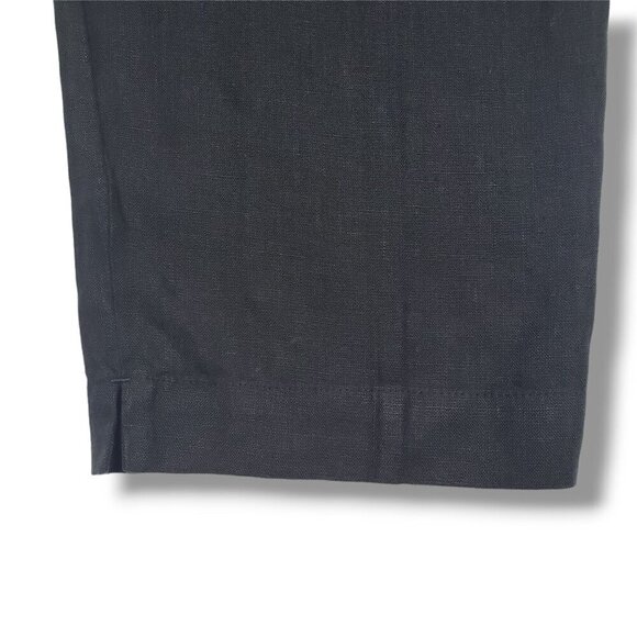 J Jill Love Linen Pants Womens Large Tall Black High Rise Pull On Notch Hem - Picture 6 of 9